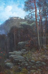Le Mont Sainte-Odile avec le mur paien by Gustave Dore