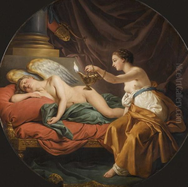 Psyche surprising sleeping Cupid - view 1
