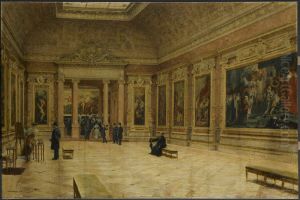 Salle Rubens au musee du Louvre by Louis Beroud