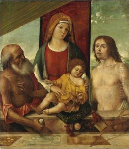 Madonna Col Bambino, San Gerolamo E San Sebastiano by Baldassarre Carrari