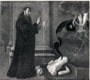 Saint Benedict destroying idols by Juan Rizi
