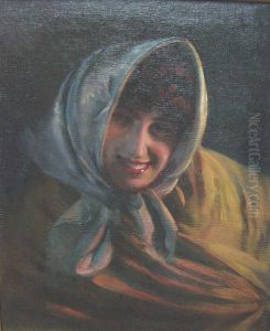 Girl with Shawl and Headscarf by Manuel Cusi i Ferret