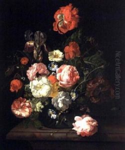 Flowers in a Glass Vase