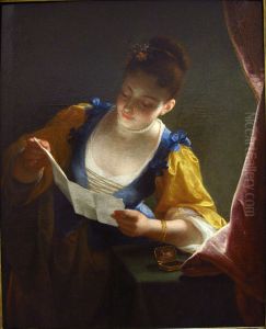 La Liseuse. by Jean Raoux