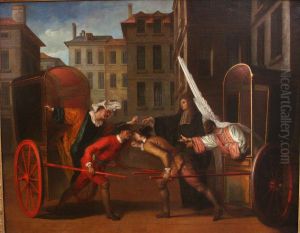 Les deux carrosses. by Claude Gillot
