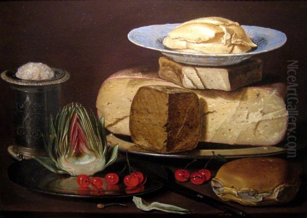 Still Life with Cheeses, Artichoke, and Cherries - view 1