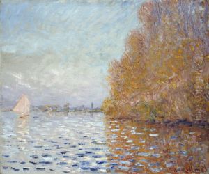 Argenteuil Basin with a Single Sailboat by Claude Oscar Monet