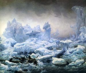 Greenlanders Hunting Walruses in the Arctic Sea by Francois-Auguste Biard