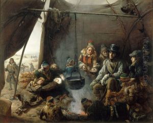 Le duc d'Orleans recu dans un campement de Lapons, aout 1795 by Francois-Auguste Biard