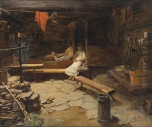 On a mountain hut by Francois-Auguste Biard