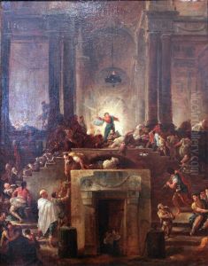 Christ expulses the money changers out of the temple by Hubert Robert