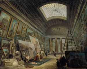 Une galerie du Musee by Hubert Robert