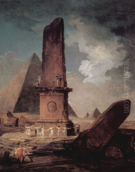 Girls Dancing Around An Obelisk - view 1