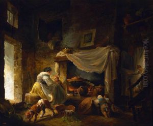 Italian kitchen. by Hubert Robert
