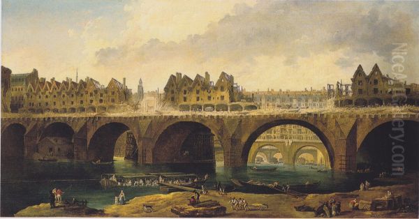Der Abbruch der Hauser auf der Notre-Dame-Brucke - view 1