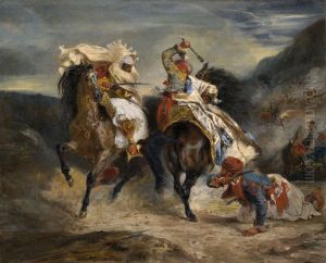 Combat du Giaour et Hassan by Eugene Delacroix