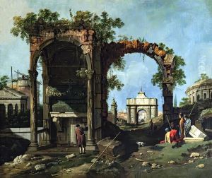 Capriccio with ruins and classical buildings