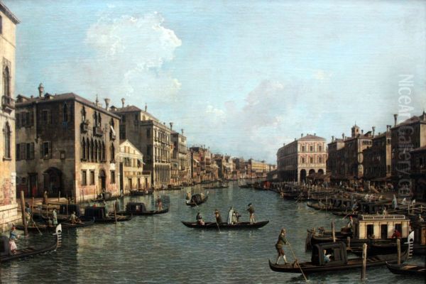 The Canal Grande with a View Southeast toward the Rialto Bridge - view 1