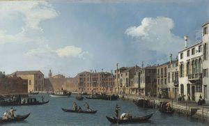 Vue du canal de Santa Chiara, a Venise by Canaletto