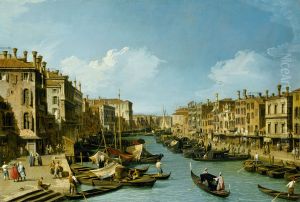 The Grand Canal near the Rialto Bridge, Venice by Canaletto