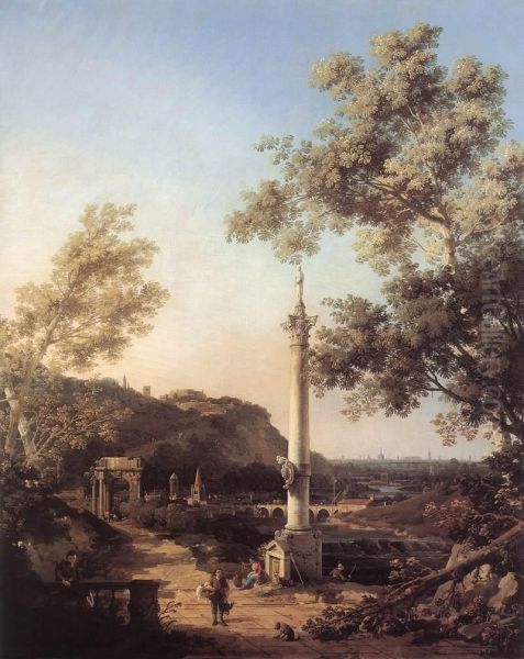 Capriccio: River Landscape with a Column - view 1