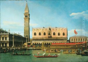 The Bucintoro at the Molo on Ascension Day by Canaletto