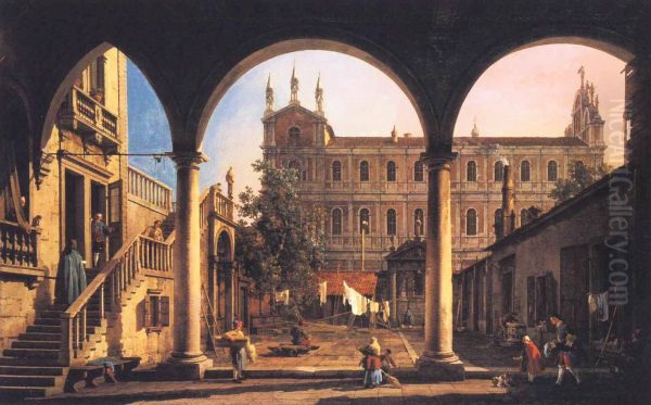 Capriccio of the Scuola di San Marco from the Loggia of the Palazzo Grifalconi-Loredan - view 1