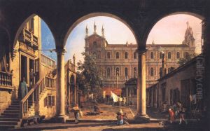Capriccio of the Scuola di San Marco from the Loggia of the Palazzo Grifalconi-Loredan by Canaletto