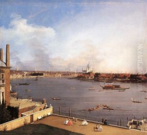 The Thames and the City of London from Richmond House