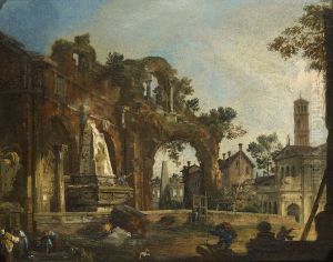 A Caprice View with Ruins Based on the Forum by Canaletto