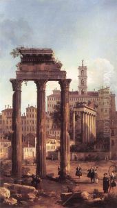 Rome: Ruins of the Forum, Looking towards the Capitol by Canaletto