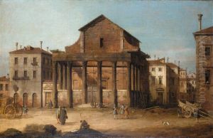The Temple of Antoninus and Faustina, Rome by Canaletto