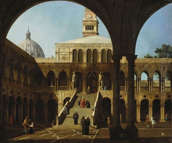 Capriccio View of the Courtyard of the Palazzo Ducale with the Scala dei Giganti - view 1