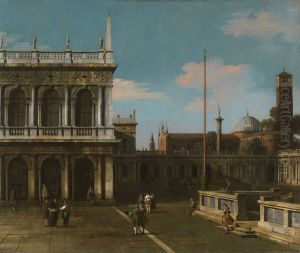 Capriccio View of the Piazzetta with the Libreria by Canaletto