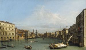 Venice: The Grand Canal looking south from Ca' Foscari to the Carita Venice: The Grand Canal looking south from Ca' Foscari to the Carita