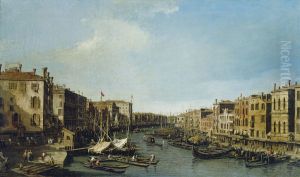 Venice: The Grand Canal looking south-west from the Rialto to Ca' Foscari by Canaletto