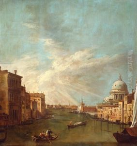 The Grand Canal towards the Bacino, with S. Maria della Salute by Canaletto