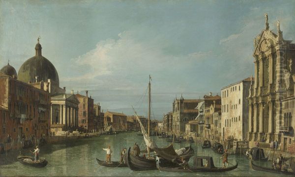 The Grand Canal looking West with the Scalzi and San Simeone Piccolo - view 1
