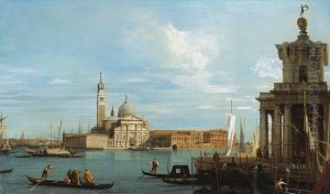 The Punta della Dogana and S. Giorgio Maggiore by Canalettoand workshop