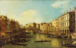 the Grand Canal from the Palazzo Dolfin-Manin to the Rialto Bridge by Canaletto