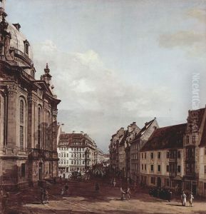 Ansicht von Dresden,Die Frauenkirche by Bernardo Bellotto