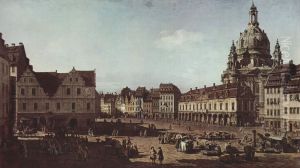 Ansicht von Dresden, Der Neumarkt von der Moritzstrasse aus