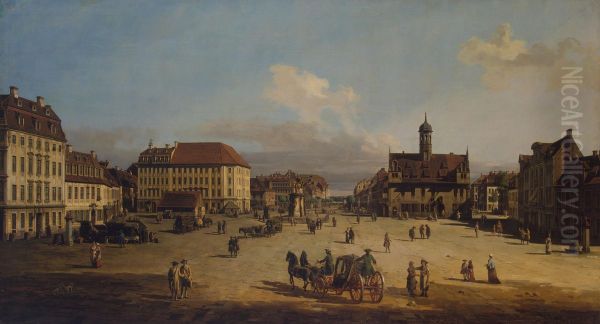 Market-Place of the Neustadt in Dresden - view 1