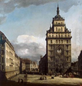Square with the Kreuzkirche in Dresden