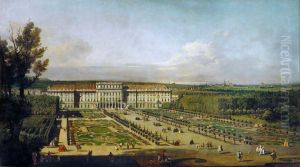 Kaiserliches Lustschloss Schonbrunn, Gartenfassade. by Bernardo Bellotto