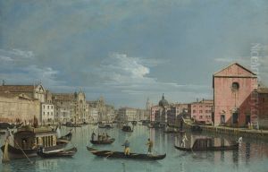 The Grand Canal facing Santa Croce by Bernardo Bellotto