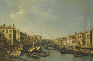 Venice, The Grand Canal, Looking South-West, From the Rialto Bridge to the Palazzo Foscari by Bernardo Bellotto