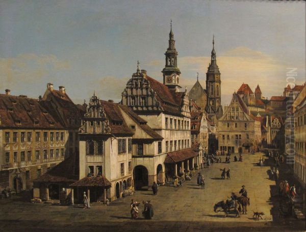 veduta della piazza del mercato di pirna - view 1