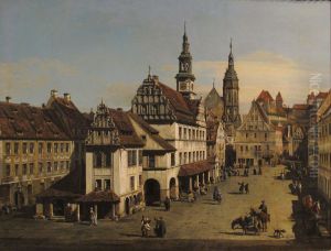 veduta della piazza del mercato di pirna