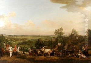 View of Wilanow meadows. by Bernardo Bellotto